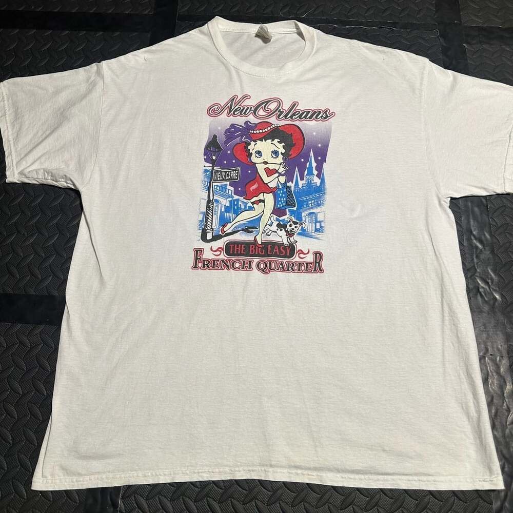 Vintage Jerzees Betty Boop New Orleans French Quarter The Big Easy Tee